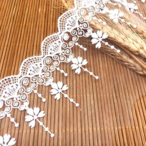 1Yard Water-soluble Milk Silk Net Yarn Lace，Width: 10.7cm，Lolita Accessories，Embroidery Flowers Pattern Wedding Dress(SS-2099)