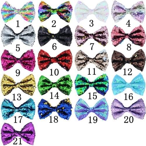 10pcs/lot Children Sequin Bows Hair Clip Boutique Handmade Hair Clips Hair Accessories Photography Props Holiday Gifts