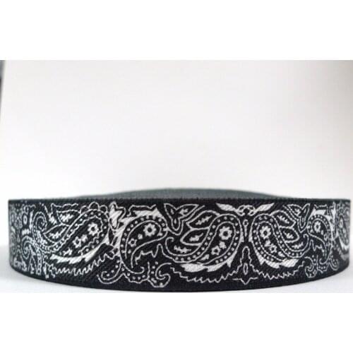 12 Meters 1" 25mm Wide Paisley Pattern Suspender Elastic Webbing Great For Suspender Making