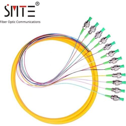 12 core pigtail fiber optic patch cord 0.9mm 1 meters FC-APC