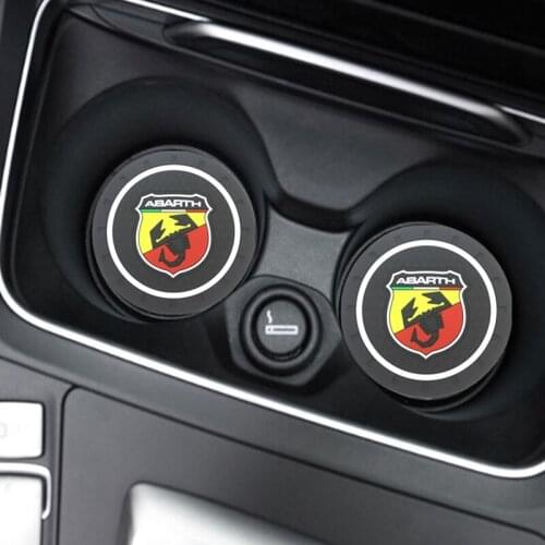 2PCS Car Water Cup Bottle Holder Anti-slip Pad Mat Silica Gel for Fiat Punto Abarth 500 Stilo Ducato Palio Accessories