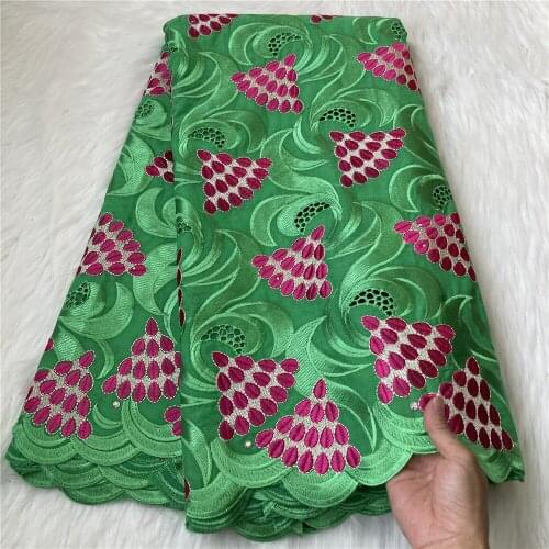 2021 New Styles 100% Cotton Lace Swiss Voile Lace In Switzerland Green Red African Swiss Voile Lace Fabric For Party Dress Sew