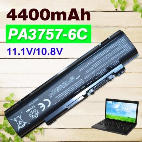 4400mAh 11.1v 6 Cell Laptop Battery for Toshiba PA3757U-1BRS PABAS213 Qosmio F60 F750 F755 F750-11M F755-3D320 F750-1004Xt