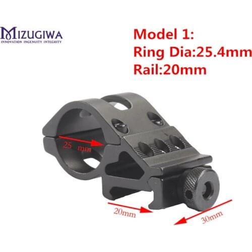 45 Degress Offset Rifle Flashlight Torch Laser Mount 25.4mm / 30mm Ring Picatinny Rail 20mm Weaver Rifle Sight Pistol