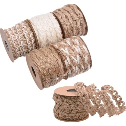5M Natural Jute Wave Shape Woven Hemp Rope Roll Gifts Packing Strings Gardening Cords DIY Wedding Party Home Decoration Supplies