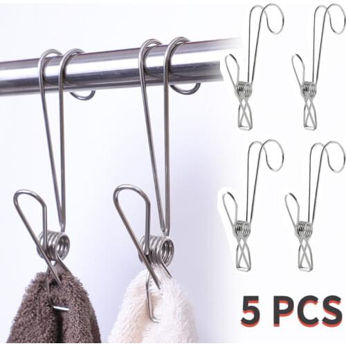 10PCS Mini Stainless Steel Clothes Multi Purpose Photo Paper Clothespin Craft Clips Portable Clamp Picture Clamp Office