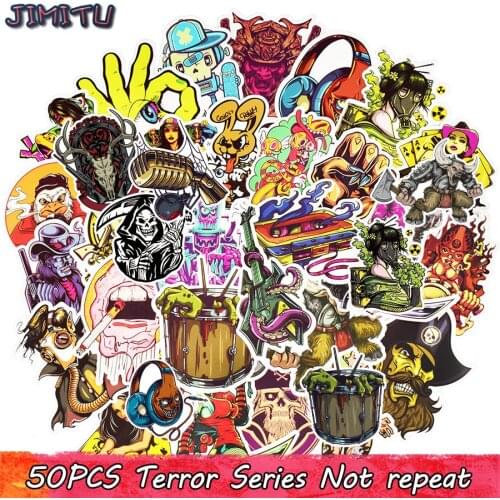 50pcs Terror Punk Stickers Mixed Dark Sexy Graffiti Stickers for DIY Sticker on Bicycle Luggage Laptop Skateboard Fridge Guitar