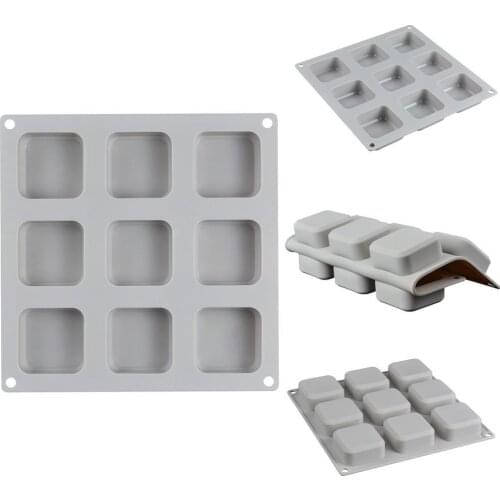 9 Grids Square Silicone Soap Molds Handmade Soap For Diy Cake Soap Supplie Kitchen Dining Mold Cube Bar And Making Chocolat U2E7