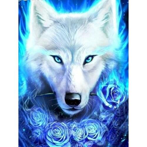 5D Special Shaped Diamond Painting Adults Animal DIY Partial Drill Rhinestone Wolf Embroidery Cross Stitch Kits Bead Diamond Art