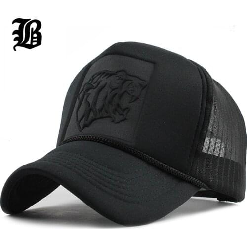 [FLB] 2019 Hip Hop Black leopard Print Curved Baseball Caps Summer Mesh Snapback Hats For Women Men casquette Trucker Cap