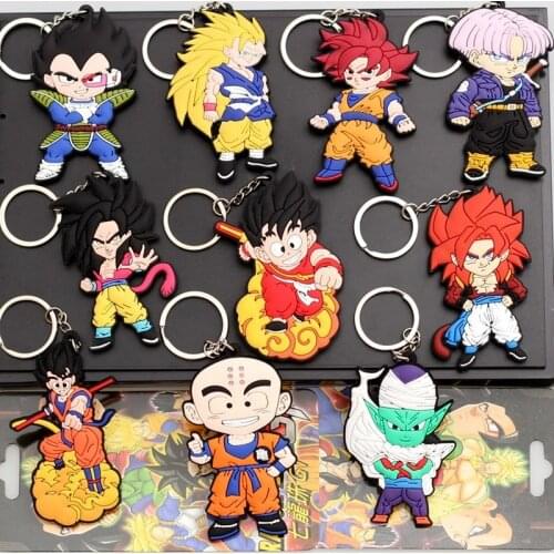 Dragon Ball Keychain Cartoon Anime Character Cute Style Boy Girl School Bag Key Chain Keychain Accessories Birthday Gift