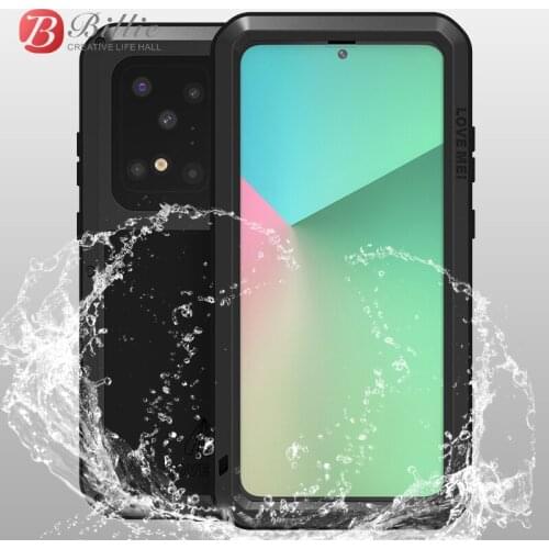 For Samsung Galaxy S20 Ultra Case LOVE MEI Shock Dirt Proof Water Resistant Metal Armor Cover Phone Case For Samsung S11 Plus