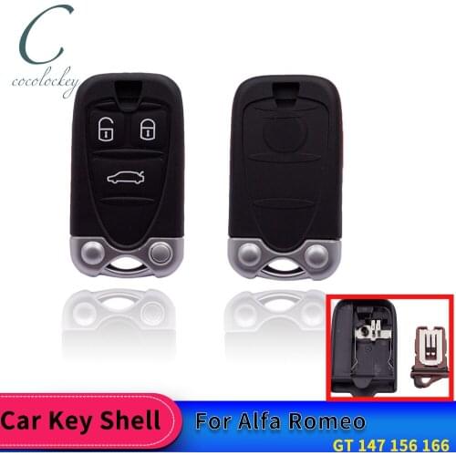 Cocolockey 3 Buttons Remote Key Fob Shell Case W/ Key Blade for Alfa Romeo 159 BRERA SPIDER with Battery Holder