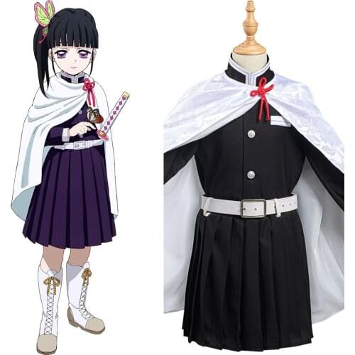 Demon Slayer: Kimetsu no Yaiba Tsuyuri Kanawo Cosplay Costume Kids Girls Skirt Cloak Outfits Halloween Carnival Suit