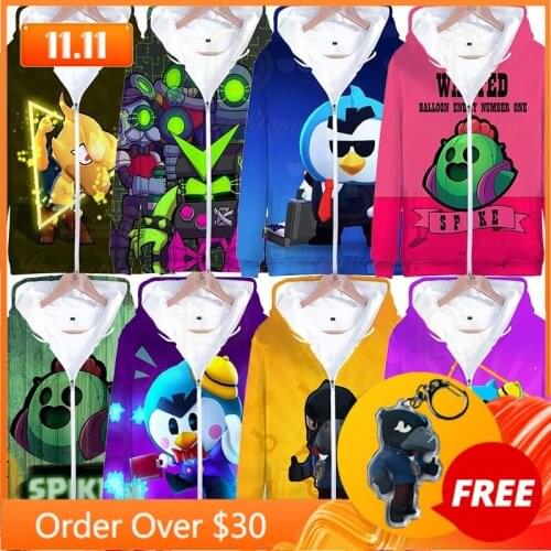 Leon Crow Browling Star,s Childrens Wear Kids Hoodies Browlers 3d Sweatshirt Boys Girls Harajuku Jacket Coat Teen Clothes