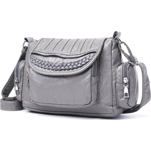 Annmouler New Design Bag for Women Pu Leather Crossbody Bag 4 Colors Soft Shoulder Bag Multi-pockets Messenger Bag Ladies Purse