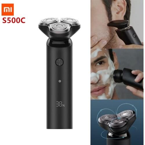 Xiaomi Mijia S500C/S500 Electric Shaver Razor for Men Beard Hair Trimmer Rechargeable 3D Head Dry Wet Shaving Washable Dual Blad