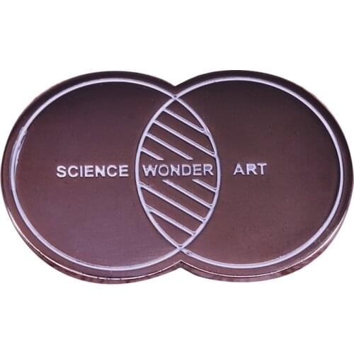 Science wonder art enamel pin white minimalist lines button badges nerdy aesthetics collection