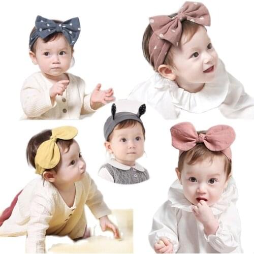 Childrens Headwear Baby Headband Cotton And Linen Fabric Baby Hair Lead Flower 0-2 Years Old Baby Hair Accessories Princess