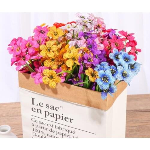 1Bunch 34cm Adjustable UV Resistant No Fade Fake Flowers Plastic Plants Garden Artificial Flowers Porch Decor Window Box Decor