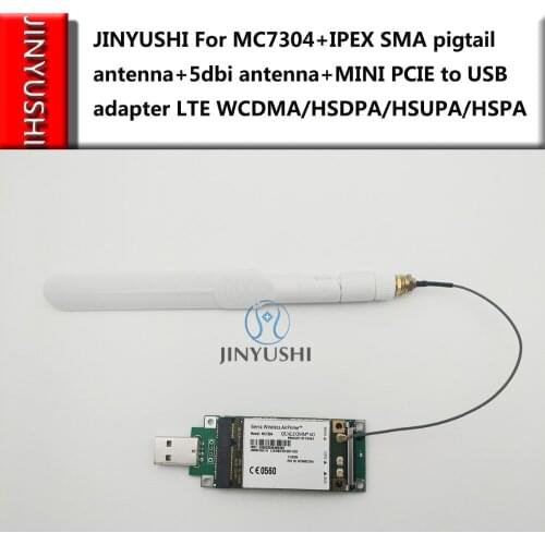 JINYUSHI For MC7304+IPEX SMA pigtail antenna+5dbi antenna+USB adapter 4G Support GPS LTE WCDMA/HSDPA/HSUPA/HSPA+Module