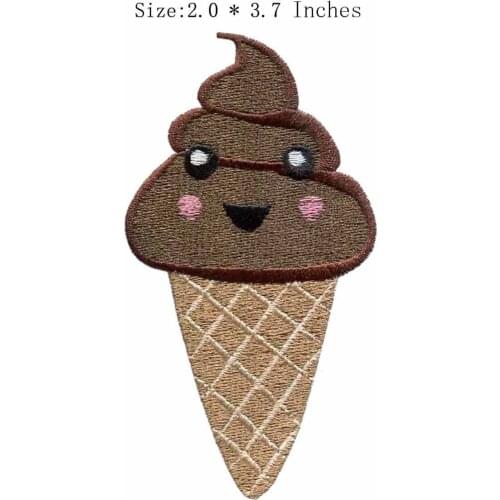 The brown ice cream 2.0"wide embroidery patch for spain euro/apliques para ropa/galatasaray
