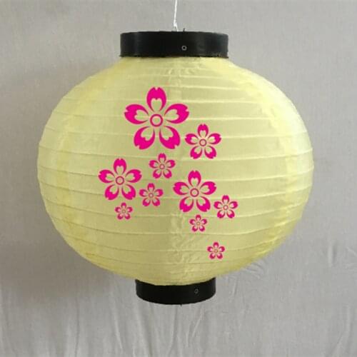Round Shape Rose Red Sakura Paper Lanterns 12inch 30cm Chinese Japanese Festival Paper Lantern Flower Balls Wedding Party Decor