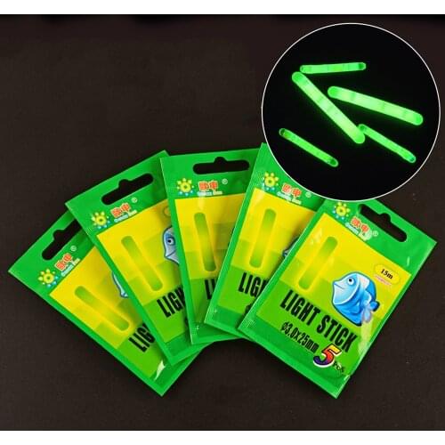 100pcs/lot Light Stick Fishing Fluorescent Lights Chemical Luminous Fishing Glow Sticks in Green Color Feeder for Night Float