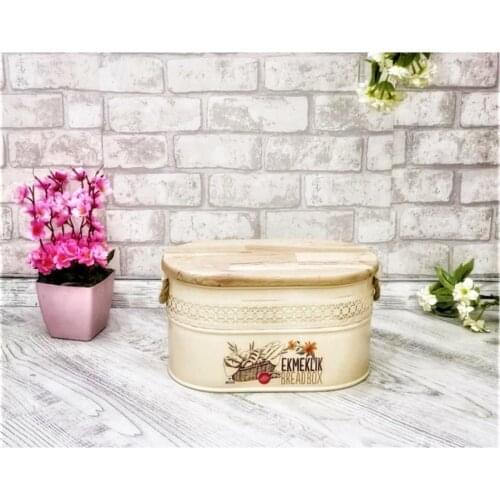 Metal Bread With Wooden Lid