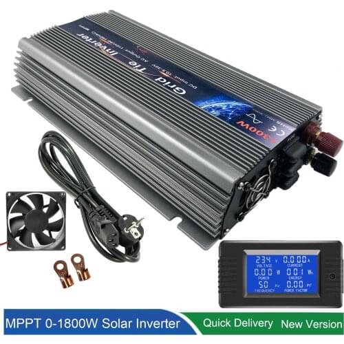 Micro 1300W Solar Inverter MPPT On Grid Tie inverter Pure Sine Wave 18V 24V 36V DC To 110V 220V AC For Wind Generator Battery