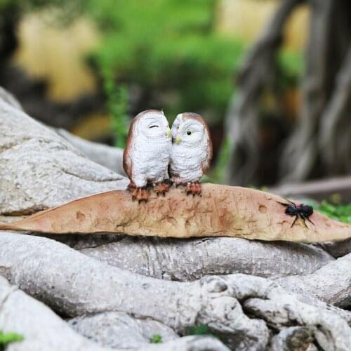 Mini Garden Decoration Accessories Fairy Figure Statue Sculpture Handmade Craft Animal Resin Garden Owl Figurines for Ornament