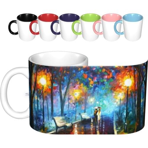 Misty Mood-Ceramic Mugs Coffee Cups Milk Tea Mug Afremov Fog Pink Forest Park Tree Autumn Summer Sun Foggy Stroll Trees Road