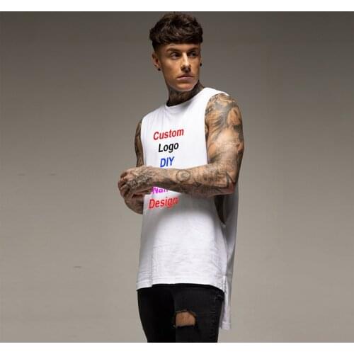 Photo Name Logo DIY Customized Mens Fitness Clothing Cotton Gym Stringer Tank Top Men Bodybuilding Vest Workout Sleeveless Shirt