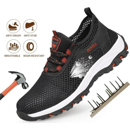 Steel Toe Cap Work Safety Shoes Men Indestructible Safety Boots Work Sneaker Anti-stab Anti-smash Construction Protect Footwear