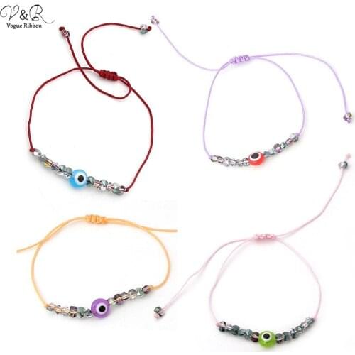 Thread bracelet set, hand made bracelet with acrylic eye and glass bead, DIY jewelry bracelet set