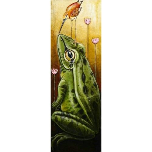 Full square round drill5d diamond painting frog pattern diamond mosaic kit diamond embroidery sticker gift 20x60cm