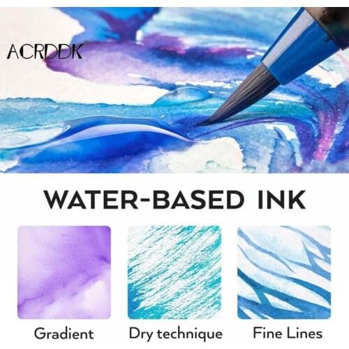 Set of 20 Real Brush Pens Water Coloring Brush Pens for Coloring Books Comic Calligraphy Gift for Artists DF