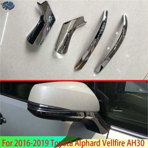For 2016-2019 Toyota Alphard Vellfire AH30 Car Accessories ABS Chrome Door Side Mirror Cover Trim