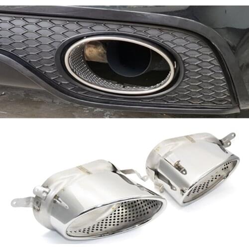 1 Pair Exhaust Pipe Muffler Tip For Audi A4 A5 A6 A7 RS3 RS4 RS6 RS7 Stainless Steel Car Exhaust Tip Tailpipe Nozzle