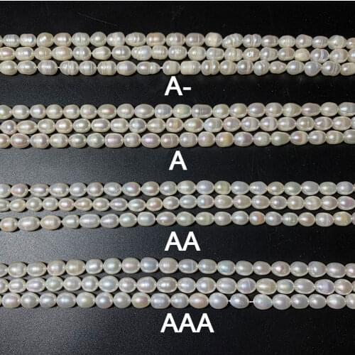 Natural Freshwater Pearl White Pink Purple A/AA/AAA Rice Shape Beads For Jewelry Making DIY Bracelet Necklace 4/5/6/8/9/10 MM