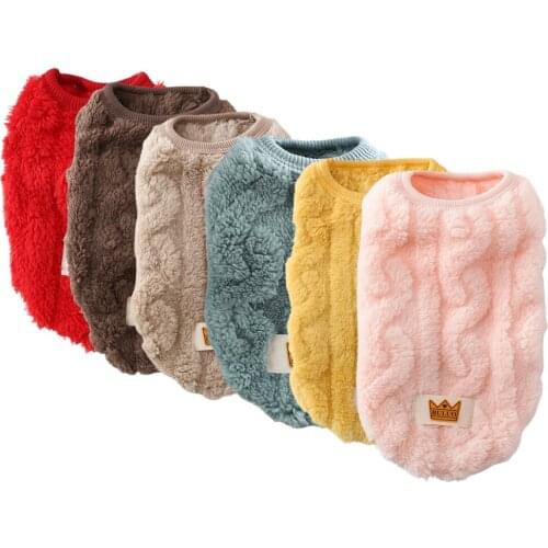 Pet Clothes Warm Winter Dog Cat Jacket Cute Wavy Double-sided Fleece Soft Puppy Kitten Coats for Small Medium Dogs Cats