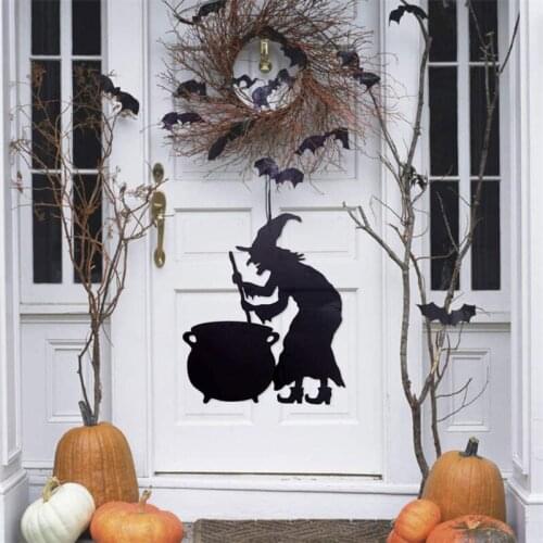 Personality Witch Halloween Decoration Non-woven Pendant Wall Hanging Door Witch Decoration Halloween Party Supplies Home Decor