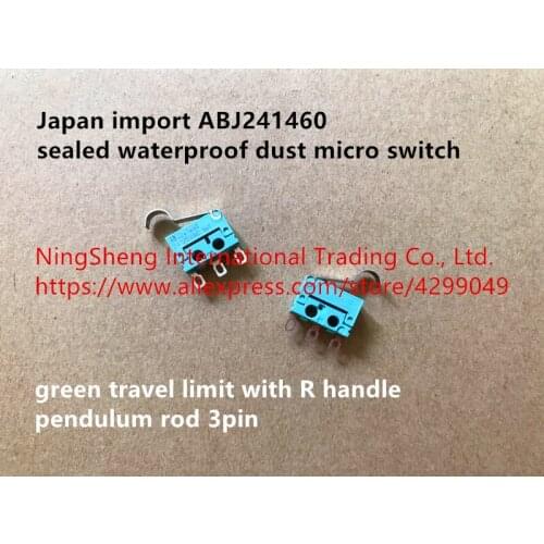 Original new 100% ABJ241460 sealed waterproof dust micro switch green travel limit with R handle pendulum rod 3pin