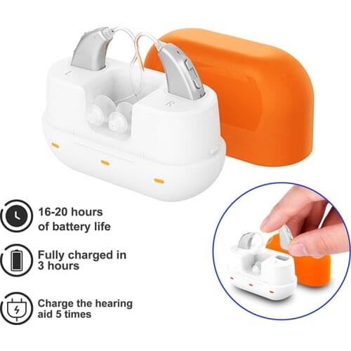 1 Pair Mini Digital Hearing Aids For Deafness Elderly Portable Wireless Sound Amplifier Left&Right Ear Rechargeable Hearing Aid