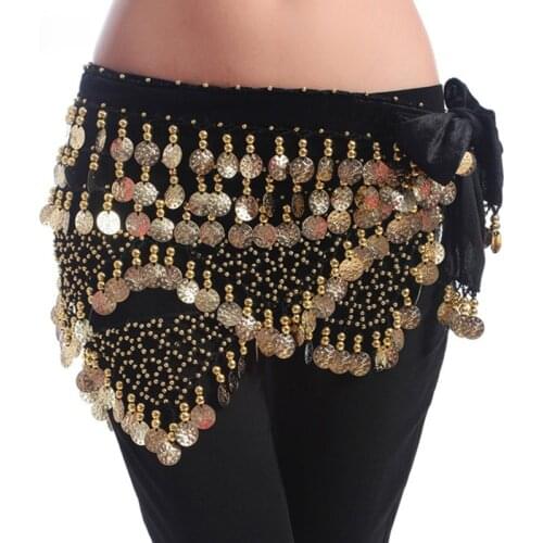 Cheap Dancewear Women Practice Clothing Triangle Hip Scarf Colorful Rhinestone Adjustable Fit 300 Gold Coins Belly Dance