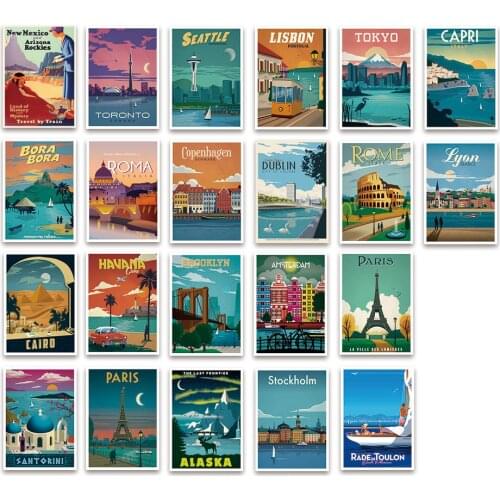 Vintage Famous City Poster Retro Tourism Rome Toronto Landscape Wall Art City and Nature Canvas Painting Nordic Print Home Decor