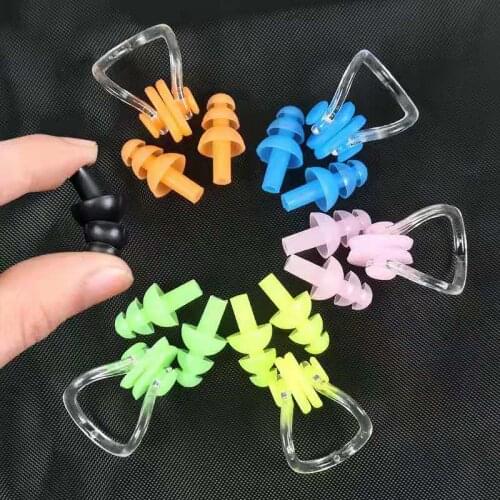 STARFUN Swimming Earplugs Nose Clip Case Protective Silicone Comfort Ears Clip Summer Diving Men And Women Swimming Supplies