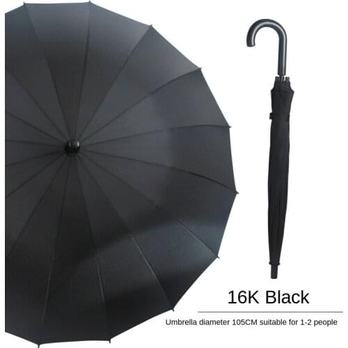 Umbrella male long handle female windproof oversized double umbrella student rainbow umbrella black automatic