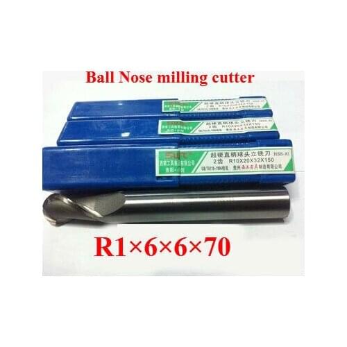 10PCS lengthening R1.0 high speed steel ball end milling cutter, straight shank white steel cutter, R alloy milling cutter