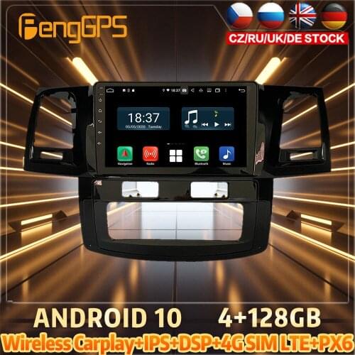 128G Android10 PX6 DSP For Toyota Hilux Fortuner 2008 Car DVD GPS Navigation Auto Radio Stereo Multifunction CarPlay HeadUnit